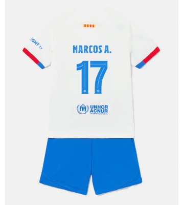 Barcelona Marcos Alonso #17 Replika Babytøj Udebanesæt Børn 2023-24 Kortærmet (+ Korte bukser)